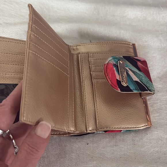 Buxton Floral Women's Black and Multicolor wallet/ Clutch - Picture 5 of 10